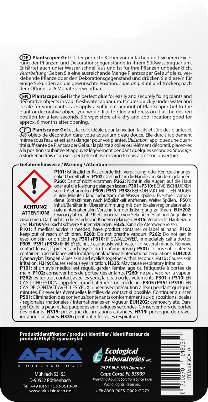 MICROBE-LIFT Plantscaper Gel: Kleber für Pflanzen/Deko in Süßwasseraquarien. Sicher & einfach. Inhalt: siehe Verpackung.