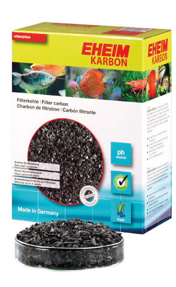 EHEIM Karbon Filterkohle, für Aquarienbesitzer, pH-neutral, frisches Wasser, bis 4 Wochen, 1 Packung, für klares Aquariumwasser.