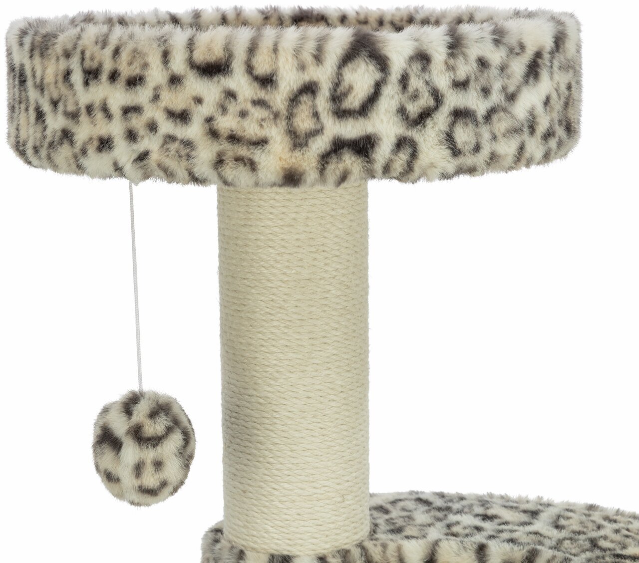 Kratzbaum TRIXIE für Katzen mit Sisalsäule, Spielzeugball, Plüsch in Leopardenoptik, ideal zum Spielen und Krallenwetzen.