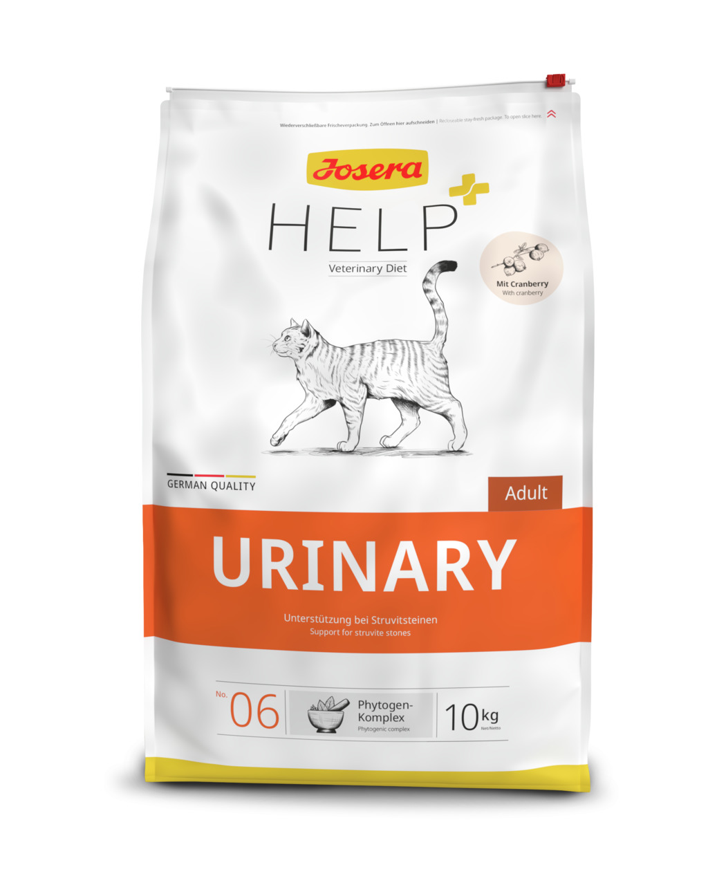 Josera Help Urinary, 10 kg, Trockenfutter f. erw. Katzen, diätetisch, gg. Struvitsteine, mit Phytogen-Komplex & Cranberry.