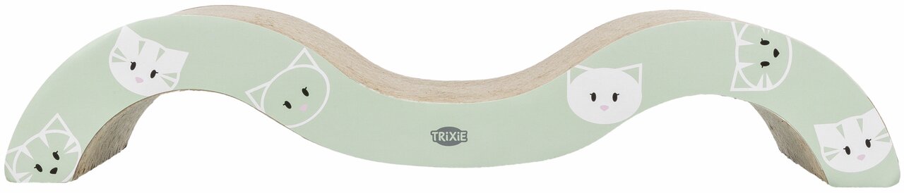 Kratzwelle TRIXIE für Katzen, Pastellgrün mit Katzenmotiven, ideal zum Kratzen/Spielen, artgerechte Beschäftigung, einzeln abgebildet.