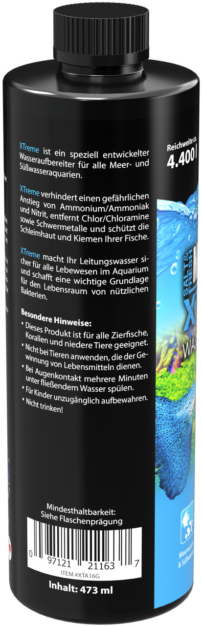 MICROBE-LIFT Xtreme, 473 ml, für Meer-/Süßwasseraquarien, schützt Zierfische vor Schadstoffen, reicht für 4.400 l.