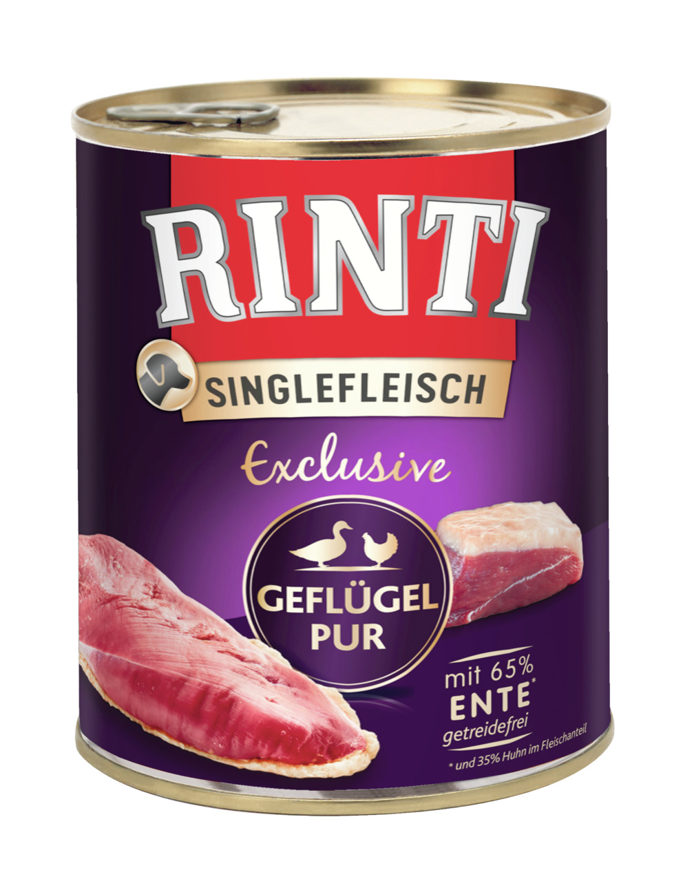 Rinti Singlefleisch Exclusive Geflügel Pur Hunde Nassfutter 800 g