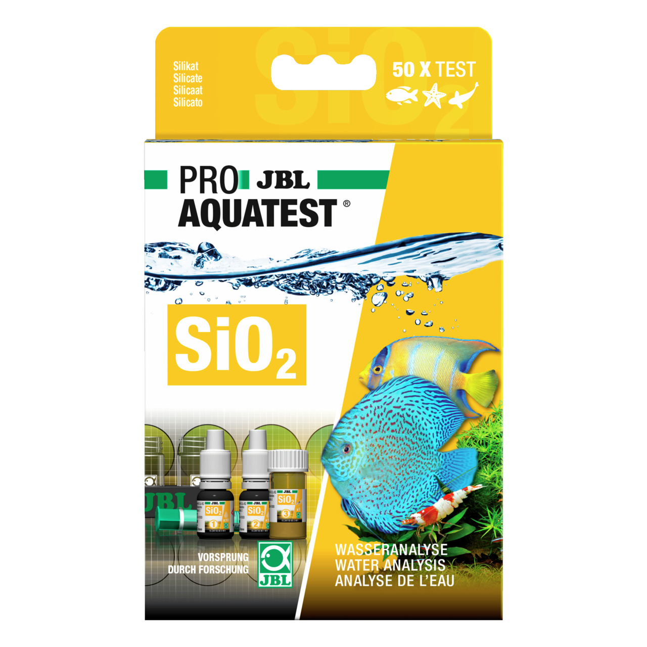 JBL ProAquaTest SiO2, Wasseranalyse für Süß-/Meerwasseraquarien, misst Silikat, 50 Tests, "Vorsprung durch Forschung".