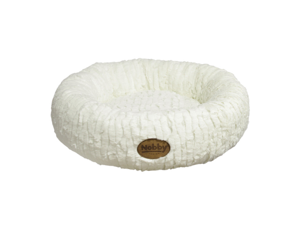 Nobby Haustierbett "Nobby Donut", cremeweiß, für Katzen & kl. Hunde, flauschig & gemütlich, ideal als warmer Schlafplatz.