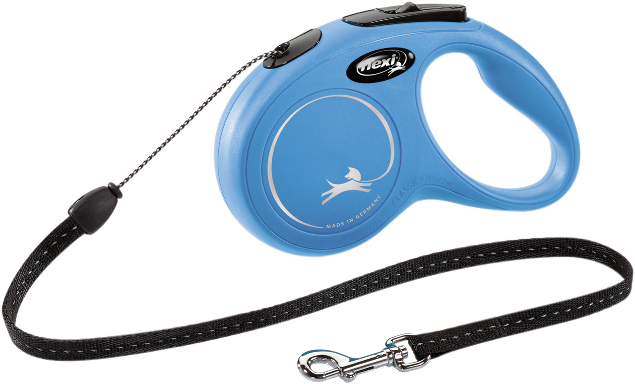 Flexi Classic Hundeleine, 5m, für Hunde bis 12kg, ergonom. Griff, robust, autom. Aufrollfunktion, Bewegungsfreiheit, Made in Germany.