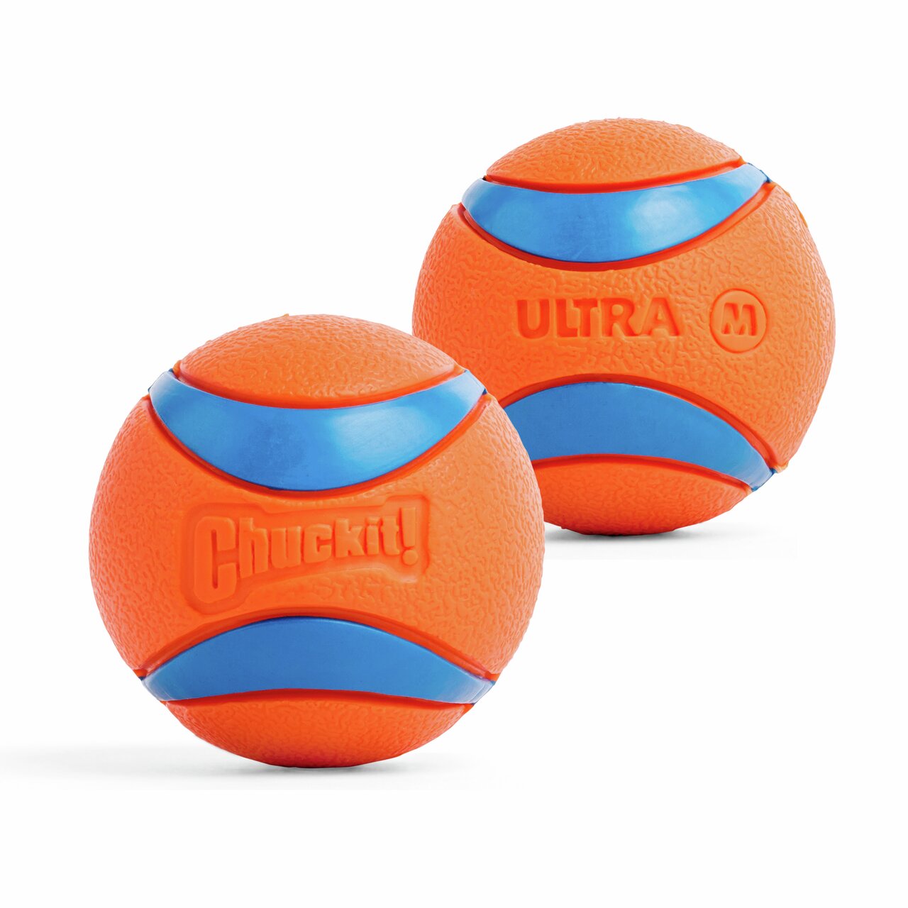 Chuckit! Ultra Bälle M, 2 Stk., für Hunde, orange/blau, strapazierfähig, schwimmfähig, ideal für Apportierspiele, EAN: 660048170013.