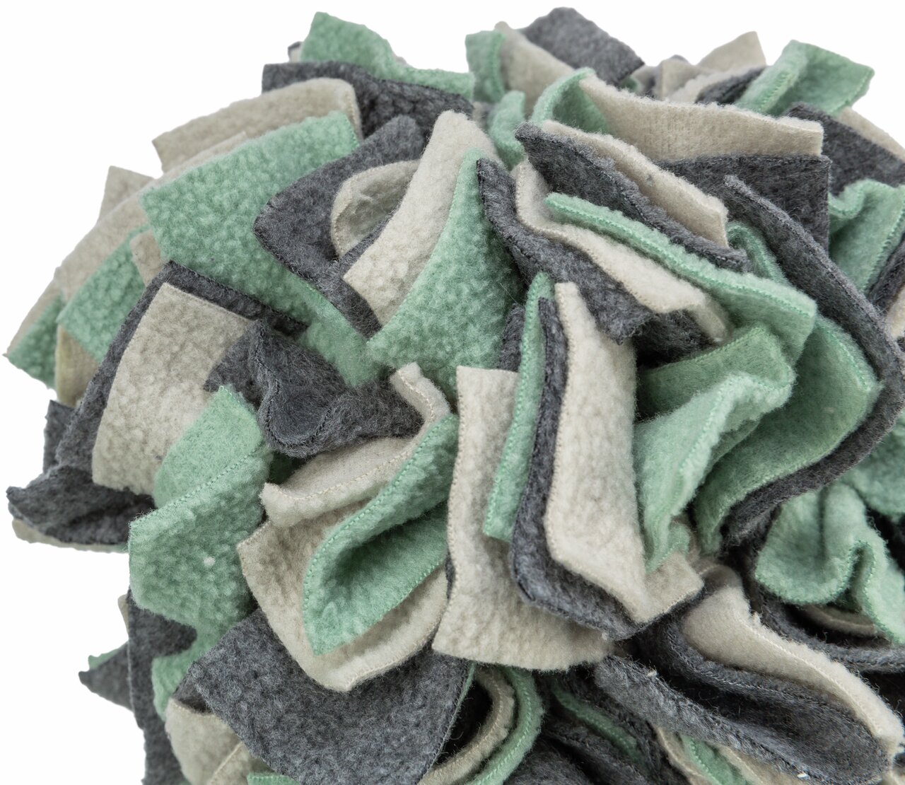 TRIXIE Schnüffelteppich, interaktives Spielzeug für Hunde, fördert Suchtrieb, weiches Fleece, Grün-Grau-Beige, für alle Hundegrößen.