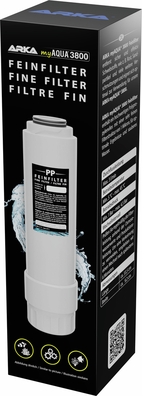 ARKA myAQUA 3800 Feinfilter, für Aquarienbesitzer, entfernt Schwebstoffe, Rost & Sand, sorgt für sauberes Wasser, hochwertige Qualität.