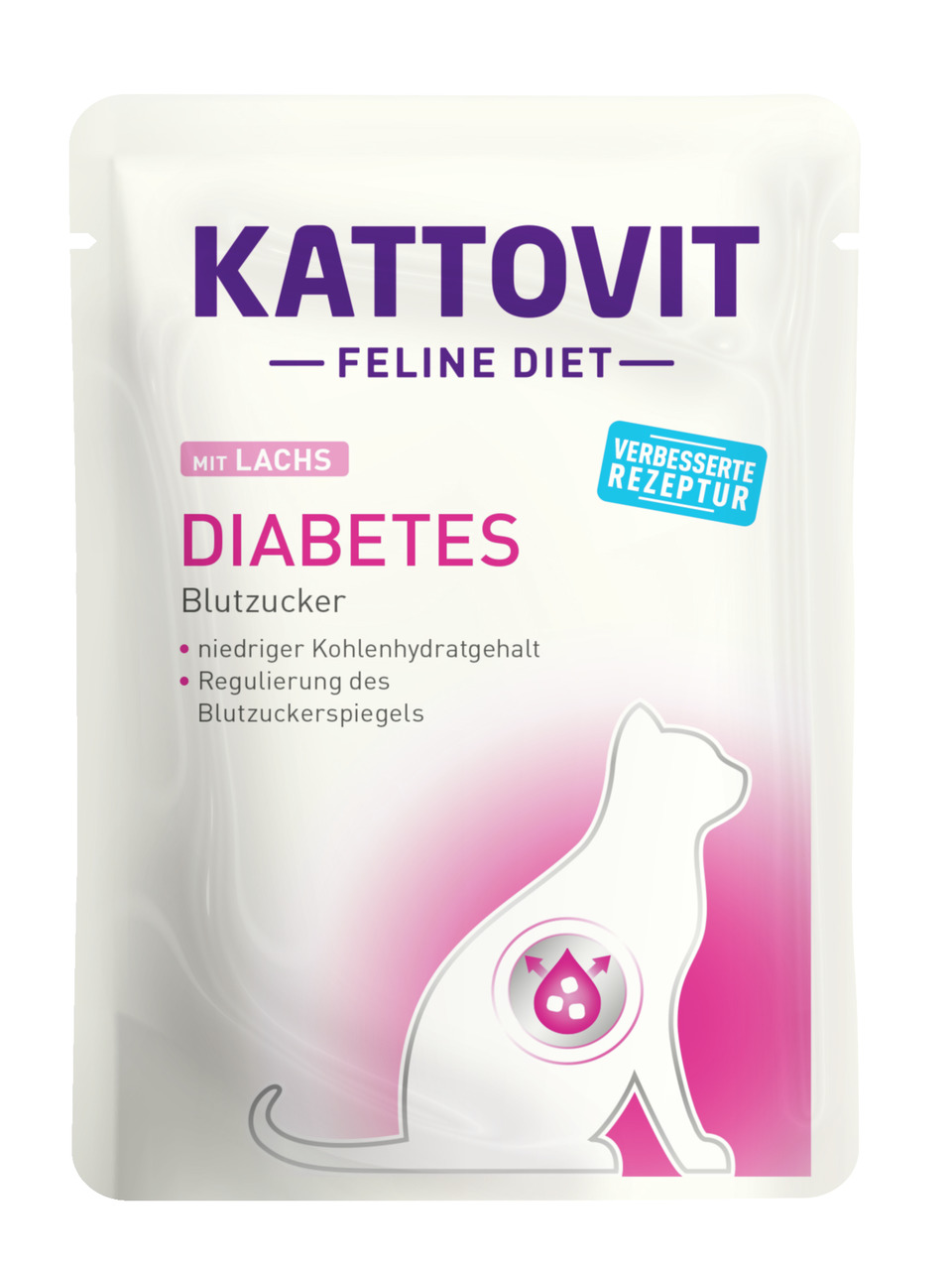 Kattovit Diabetes/Gewicht mit Lachs Katzen Nassfutter 85 g