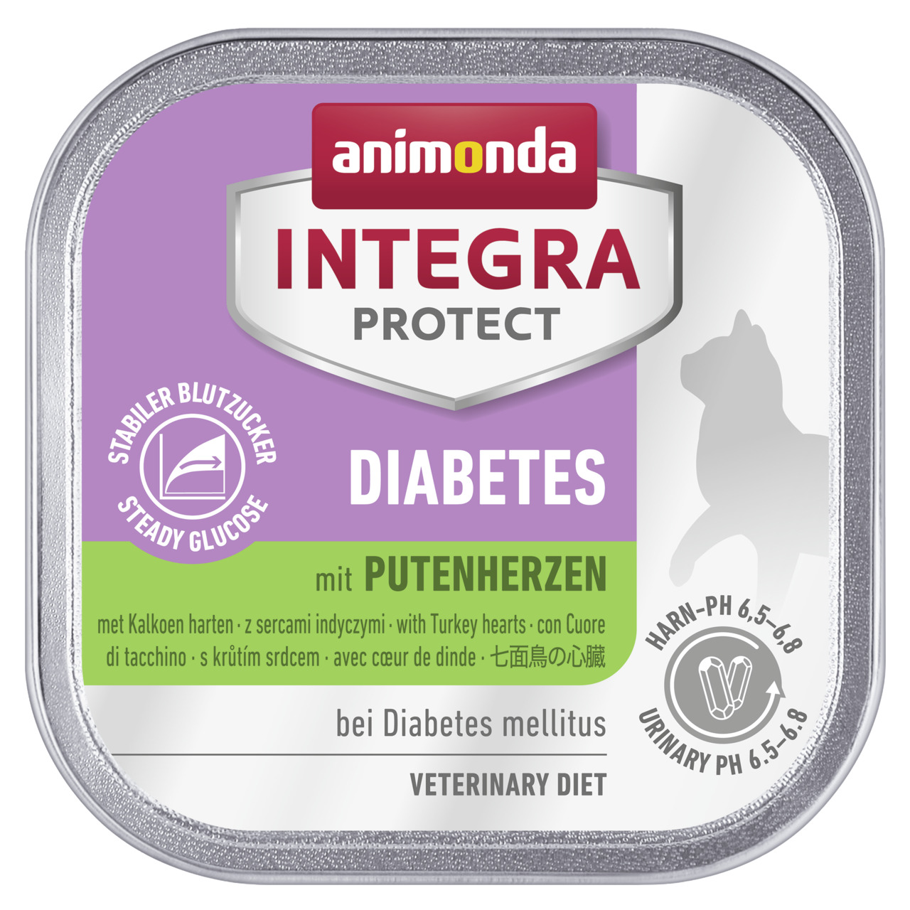 Animonda Integra Protect Diabetes Katzenfutter, Diätfutter mit Putenherzen, stabilisiert Blutzucker, Harn-pH 6,5-6,8.
