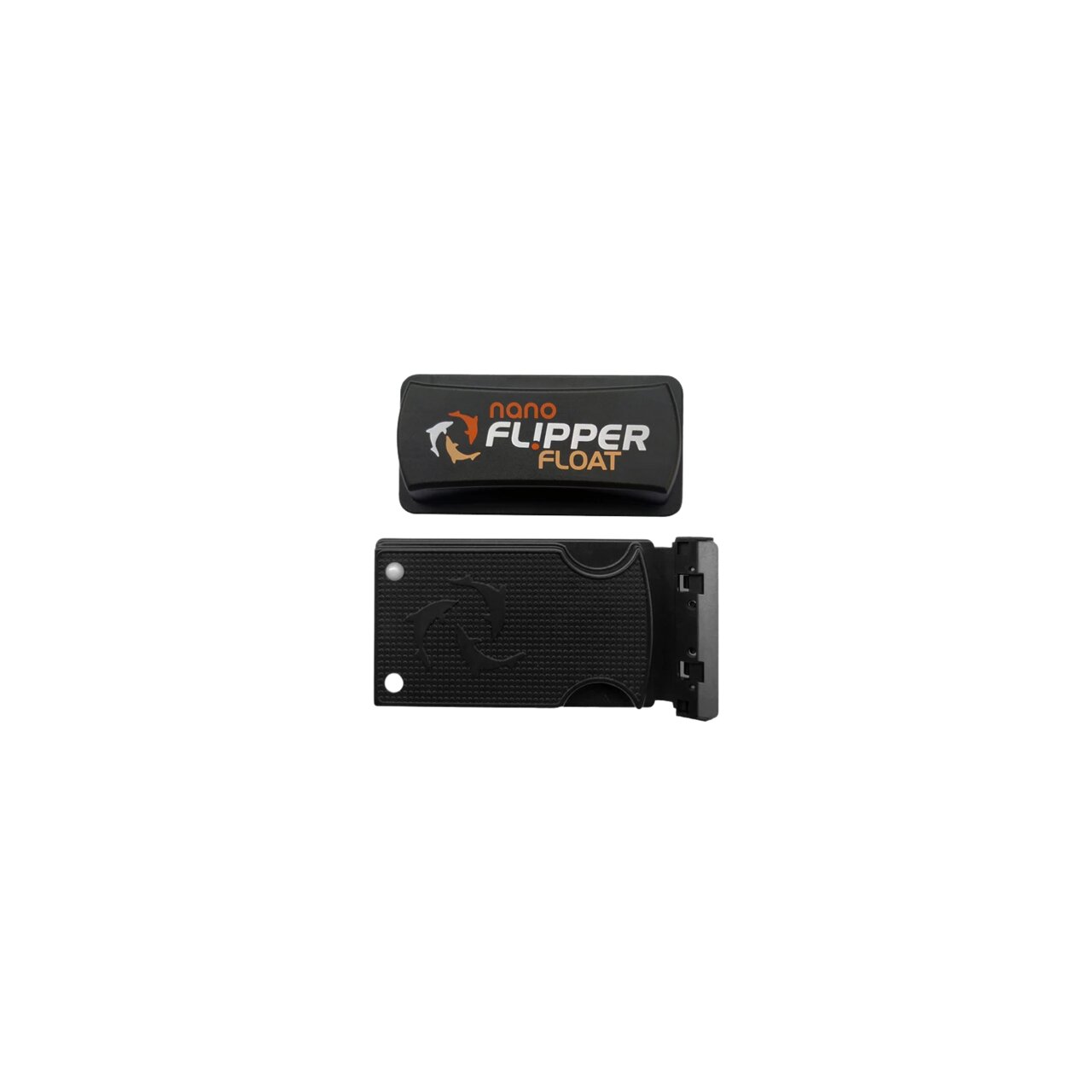 Magnetischer Nano-Scheibenreiniger Flipper Float für Aquarien. Schwimmt bei Ablösung. Kompakt, schwarz, einfach zu bedienen.