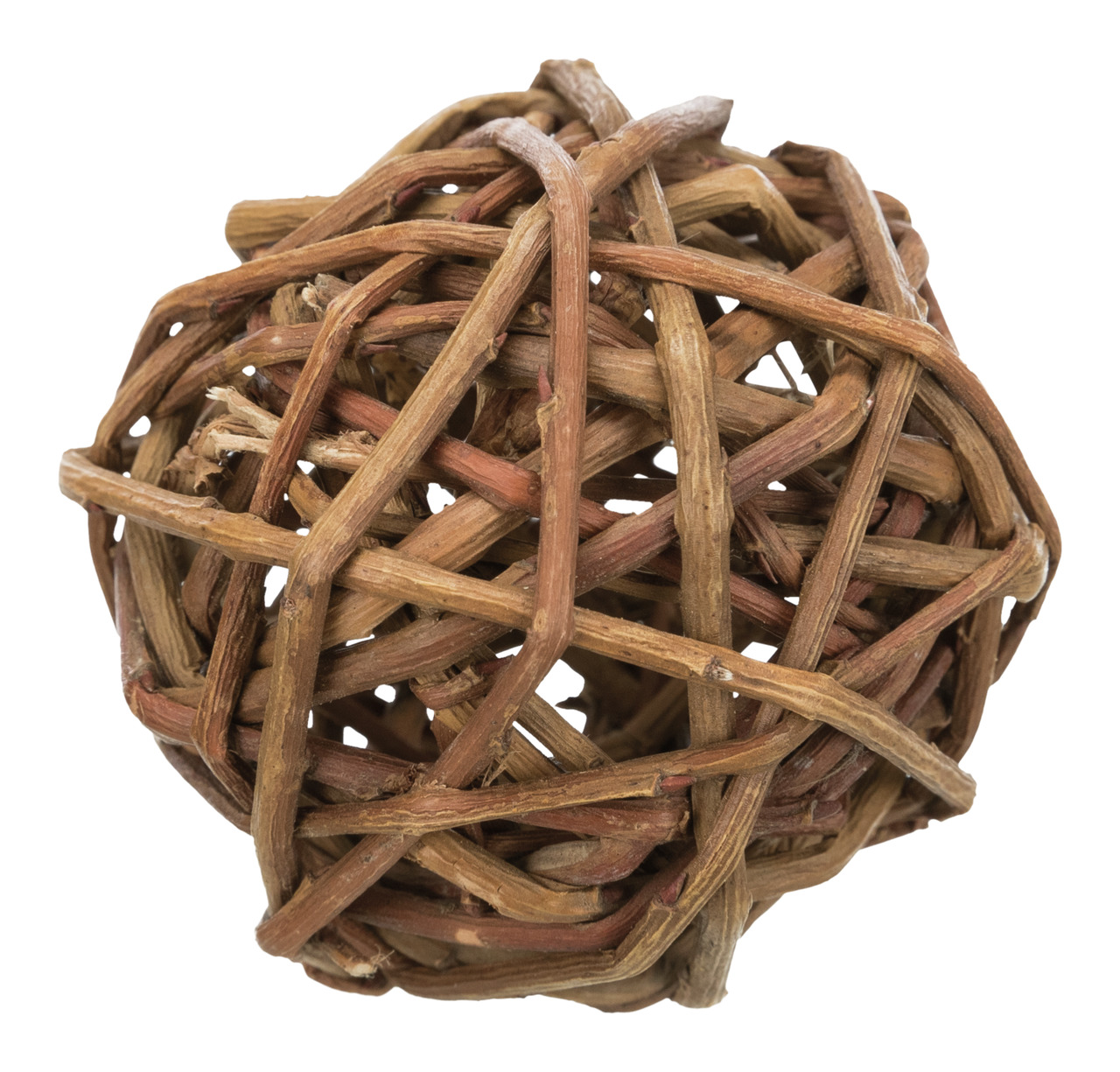 TRIXIE Spielball, Kauspielzeug für Kaninchen-Meerschweinchen, Naturweidenzweige, fördert Zahnpflege, Ø ca. 10 cm.