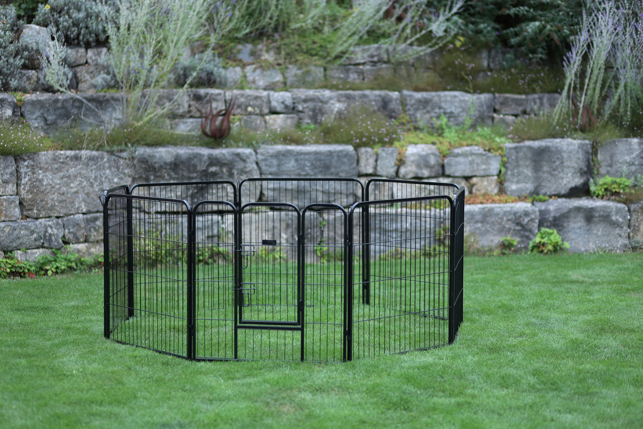 KERBL Hundegehege 8-teilig mit Türe 77 x 80 cm