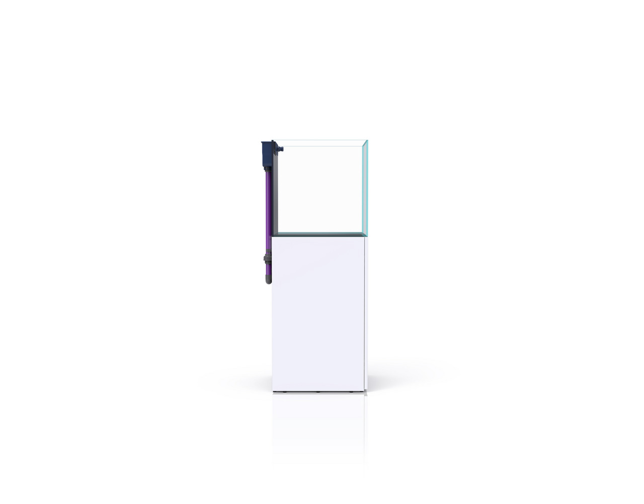 Nyos Opus 300 Aquarium, Meerwasseraquarium f. Aquaristik-Enthusiasten, klares Glas, weißer Unterschrank, Filtersystem, modern, minimalistisch.