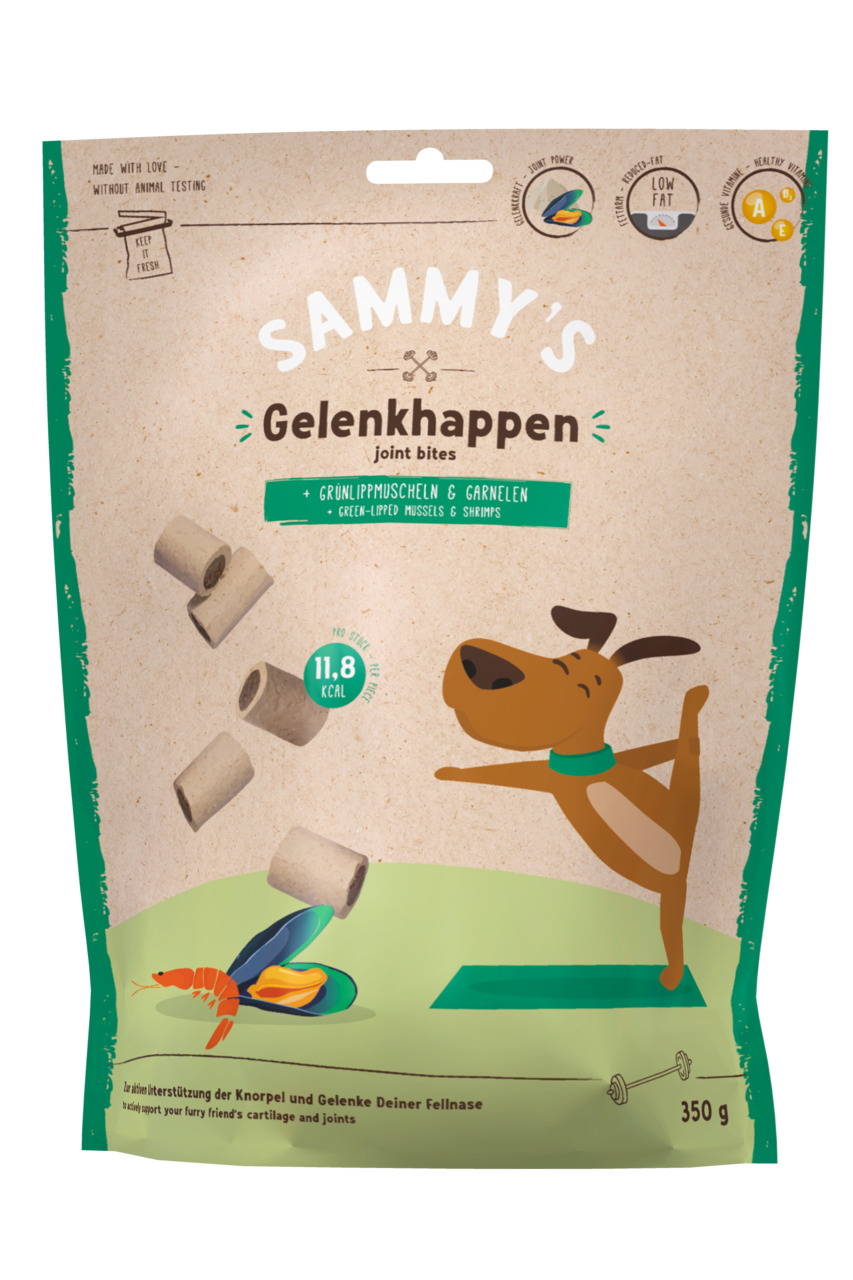Sparpaket 2 x 350 g Sammy's Gelenkhappen Grünlippmuscheln & Garnelen Hunde Snack