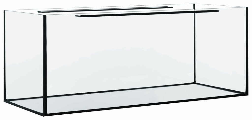 Aquarium "Aquatlantis", rechteckig, für Anfänger & Enthusiasten, transparent, schwarze Silikonfugen, für Süß--Meerwasser.