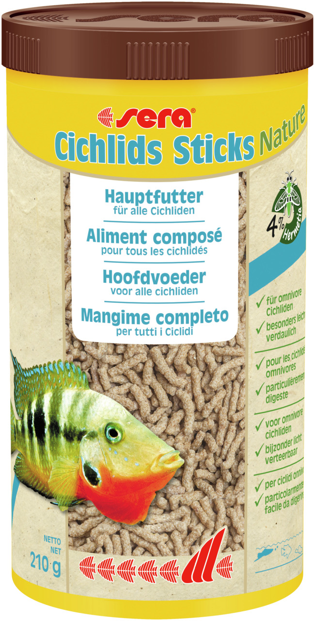 sera Cichlids Sticks Nature  210g / 1000ml Hauptfutter für alle Cichliden