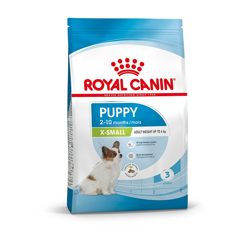 ROYAL CANIN Puppy X-Small, Welpen kleiner Rassen (2-10 Mon., bis 4 kg), Immun- & Gehirnunterstützung, 1,5 kg.