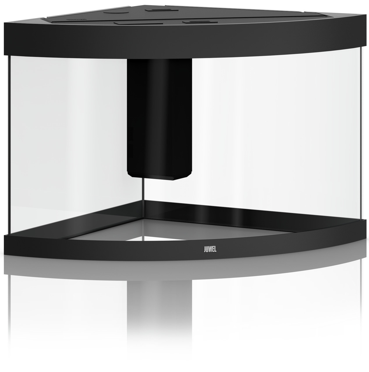 JUWEL Trigon 190 LED Aquarium, Schwarz, 190L, Eck-Aquarium, für Süßwasserfische, modernes Design, gebogene Front, Filtersystem.