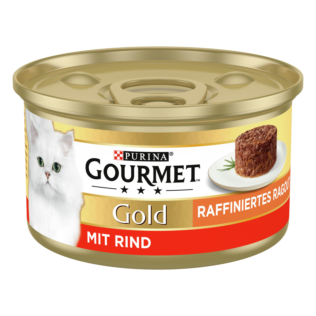 Purina Gourmet Gold Katzenfutter, Raffiniertes Ragout mit Rind, 85 g, für Katzen.