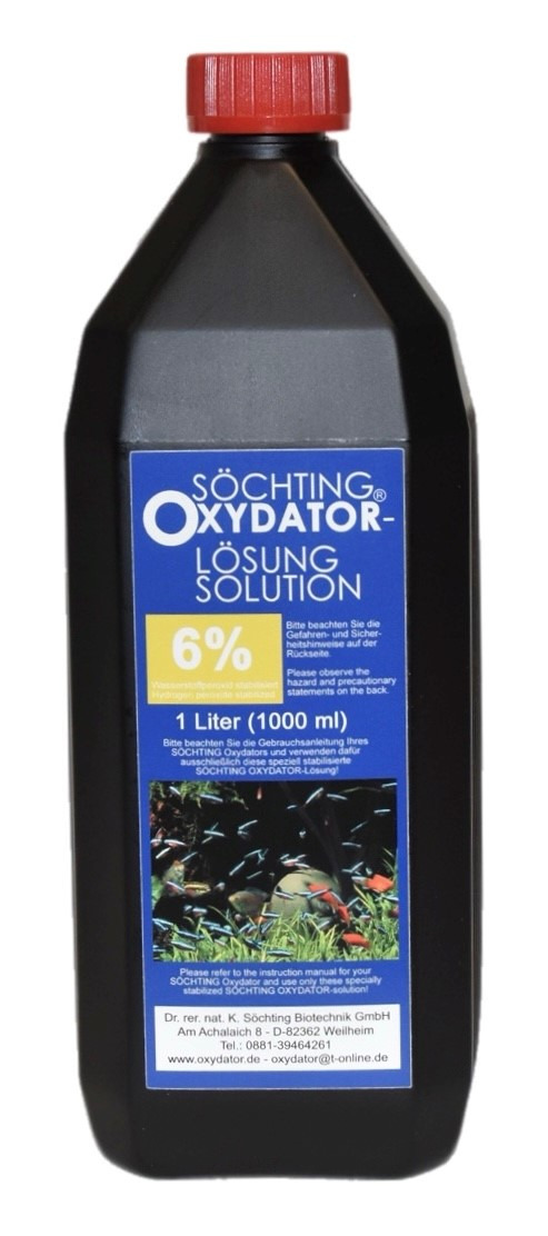 Söchting Oxydator-Lösung 6 %, 1 L, für Aquarien, ideal für Fische & Pflanzen, speziell für Söchting Oxydatoren entwickelt.