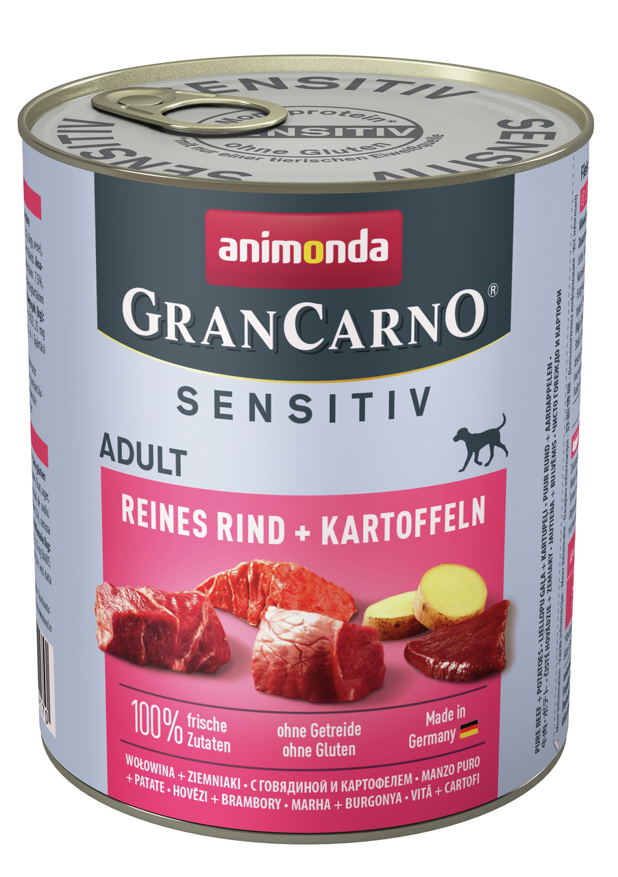 Animonda Gran Carno Sensitiv Adult Reines Rind & Kartoffeln Hunde Nassfutter 800 g