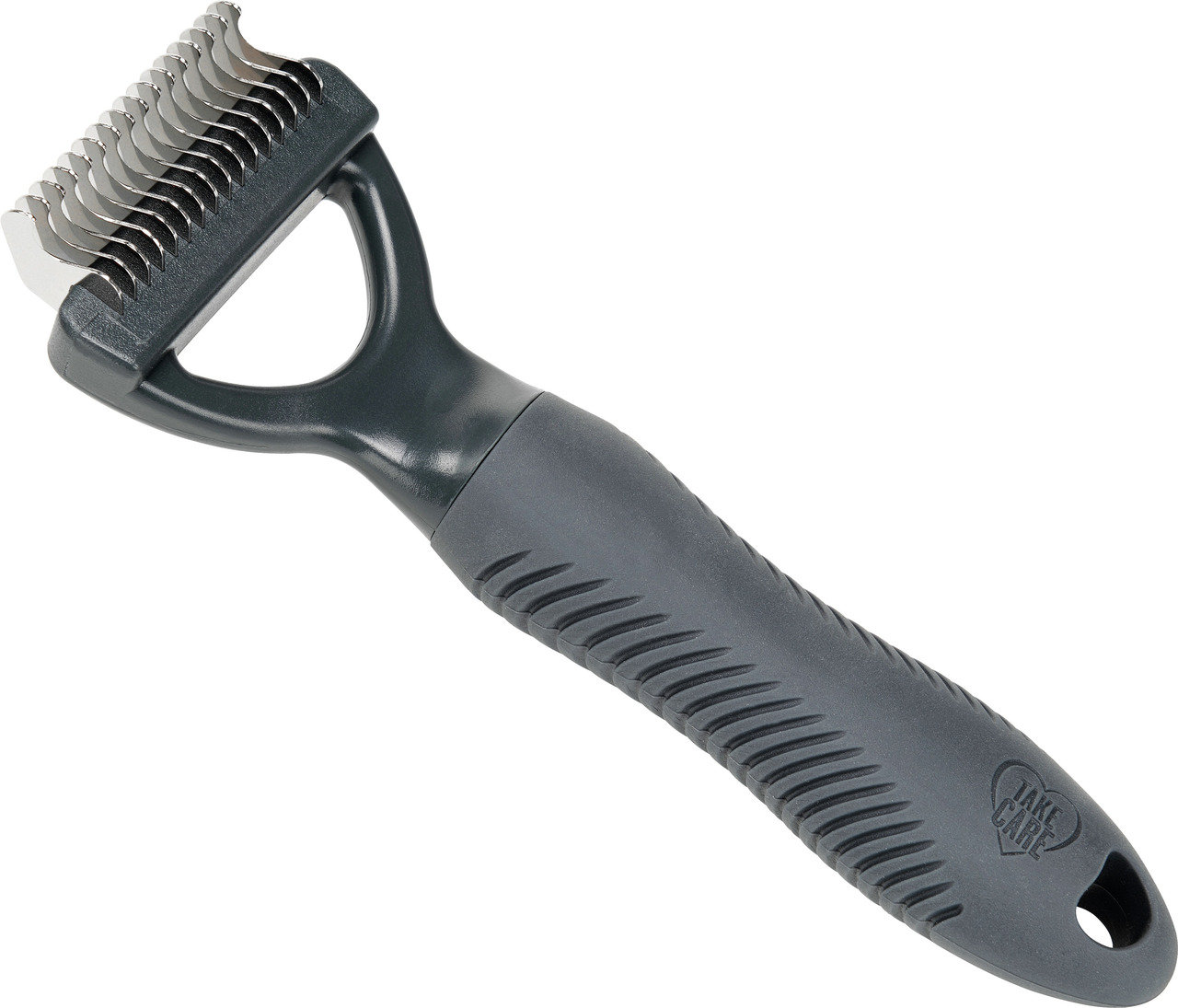 Fellpflegekamm "Take Care" für Hunde & Katzen, ergonom. Griff, rutschfest, Edelstahlzinken, entfernt Verfilzungen & lose Haare.