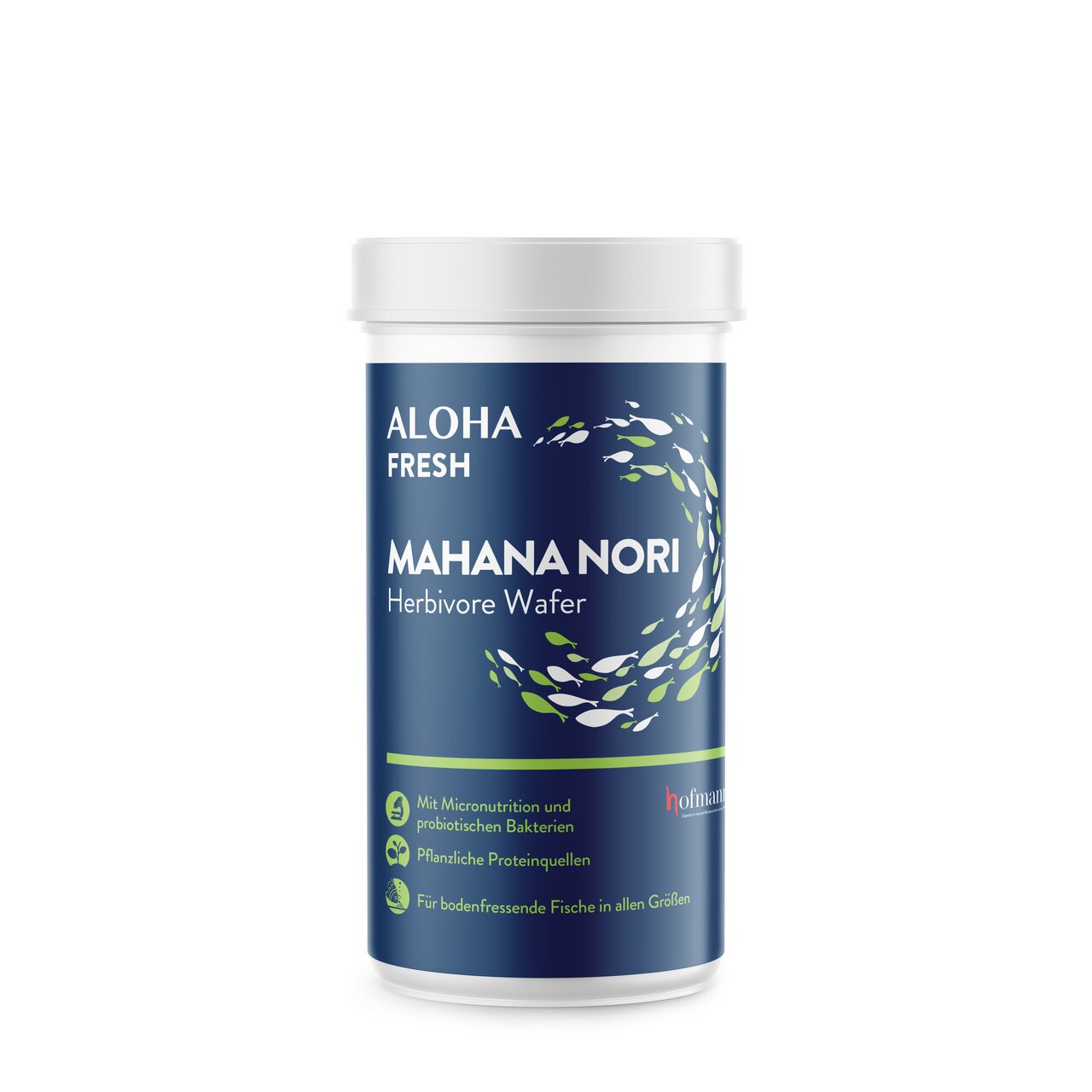 ALOHA Fresh Mahana Nori Herbivore Wafer, für bodenfressende Fische, pflanzliche Proteine, 85 g Verpackung sichtbar.