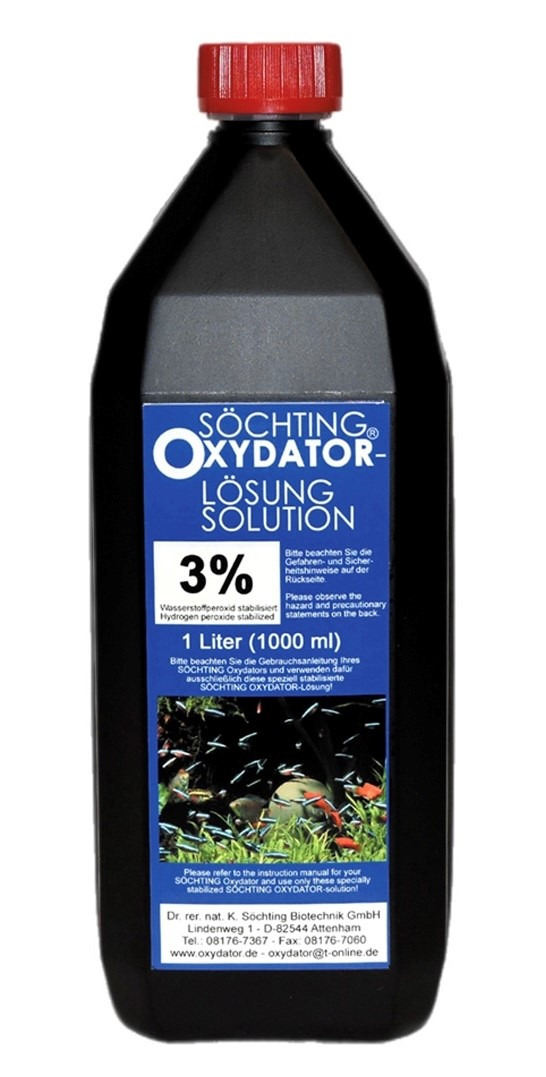 Söchting Oxydator-Lösung 3%, für Aquarien, Sauerstoffversorgung, 1 Liter.