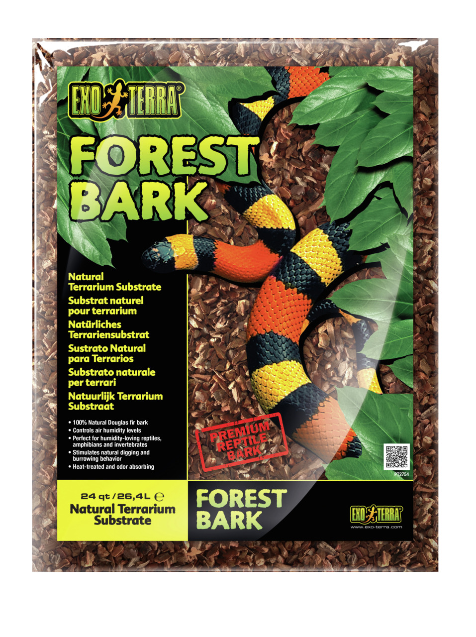 Exo Terra Forest Bark: Terrariensubstrat f. Reptilien, Amphibien & Wirbellose, 24 qt (26,4 l), reguliert Feuchtigkeit, fördert Graben.