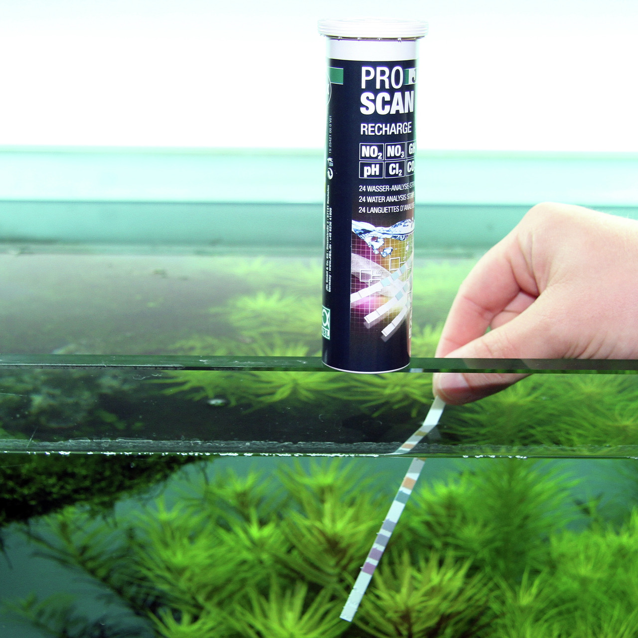 JBL ProScan Recharge, Nachfüllpackung f. Wasseranalyse, f. Aquarienbesitzer, misst NO2, NO3, GH, KH, pH, Cl2, 24 Teststreifen.