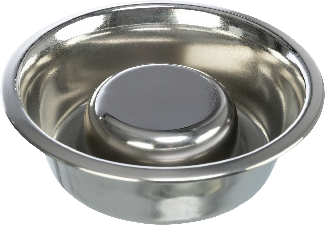 TRIXIE Edelstahl-Hundenapf, Anti-Schling, für Hunde, reduziert Schlingen, erhöhte Mitte, ideal für alle Rassen.