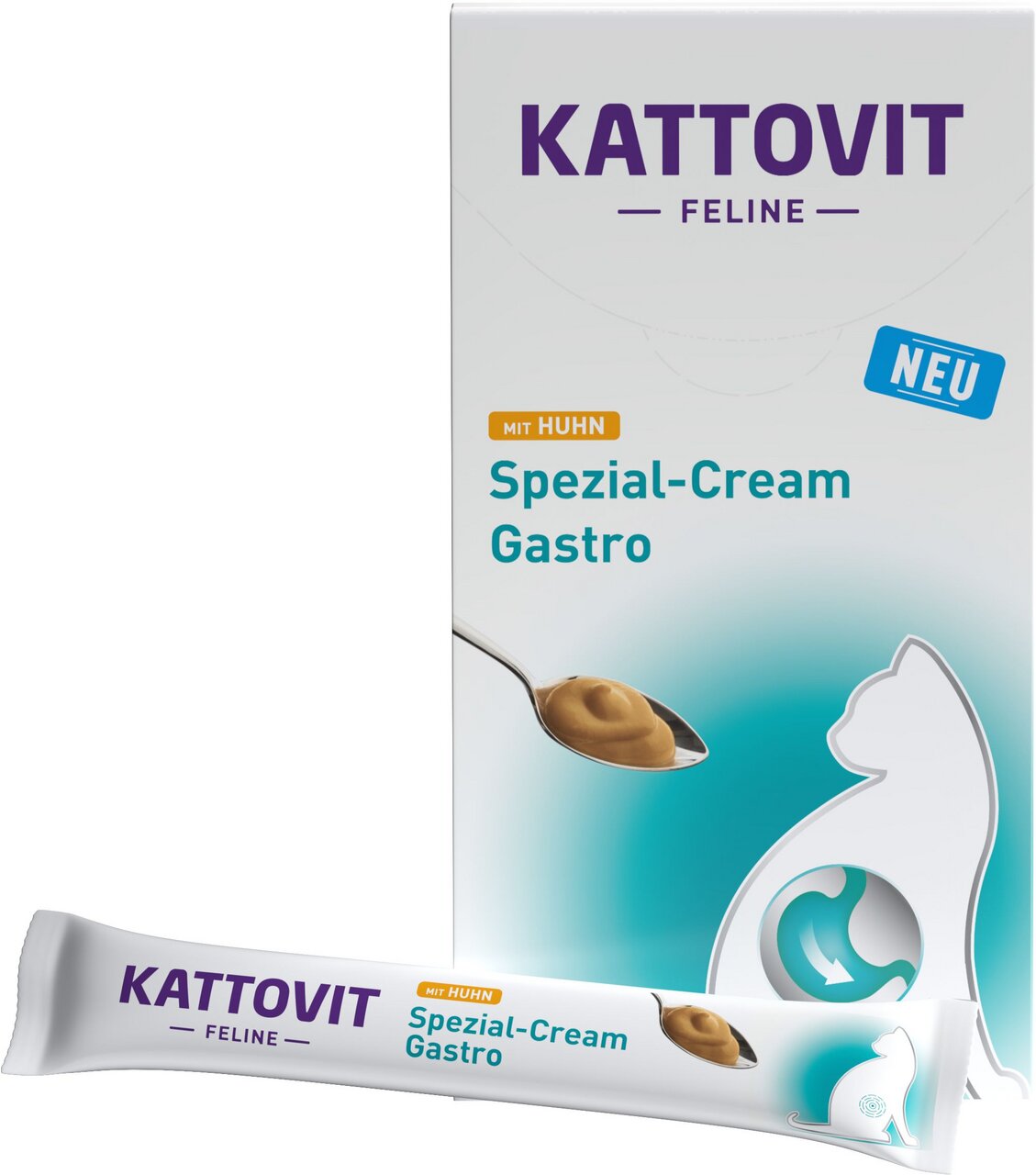 Kattovit Feline Spezial-Cream Gastro, Nahrungsergänzung f. Katzen, Huhn, empfindl. Magen-Darm, Tube, Geschmacksr. Huhn.