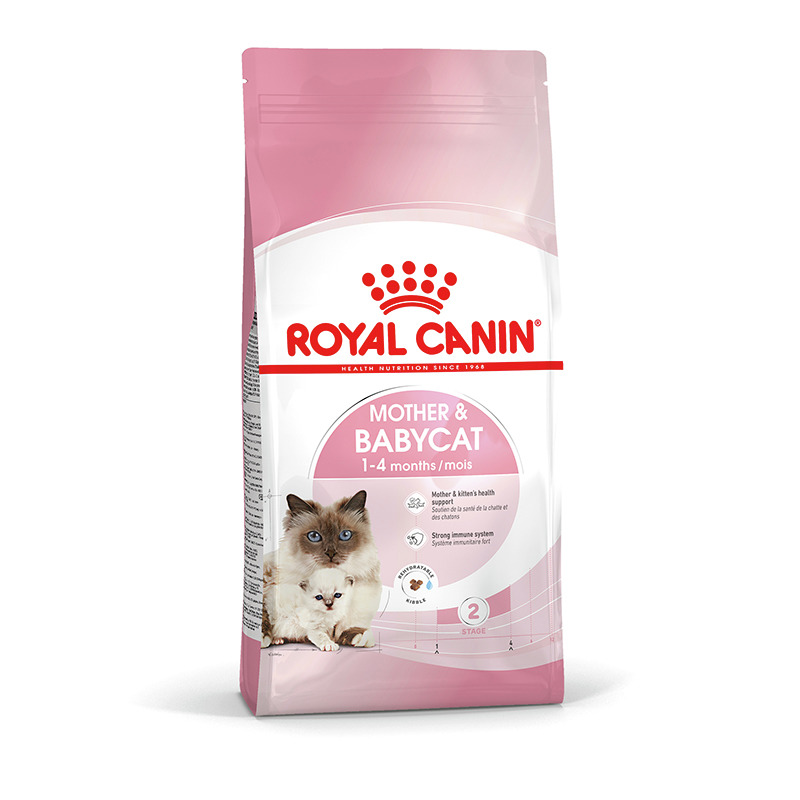 ROYAL CANIN Mother & Babycat, Katzen 1-4 Monate & säugende Mutterkatzen, 2 kg, unterstützt Gesundheit & Immunsystem.