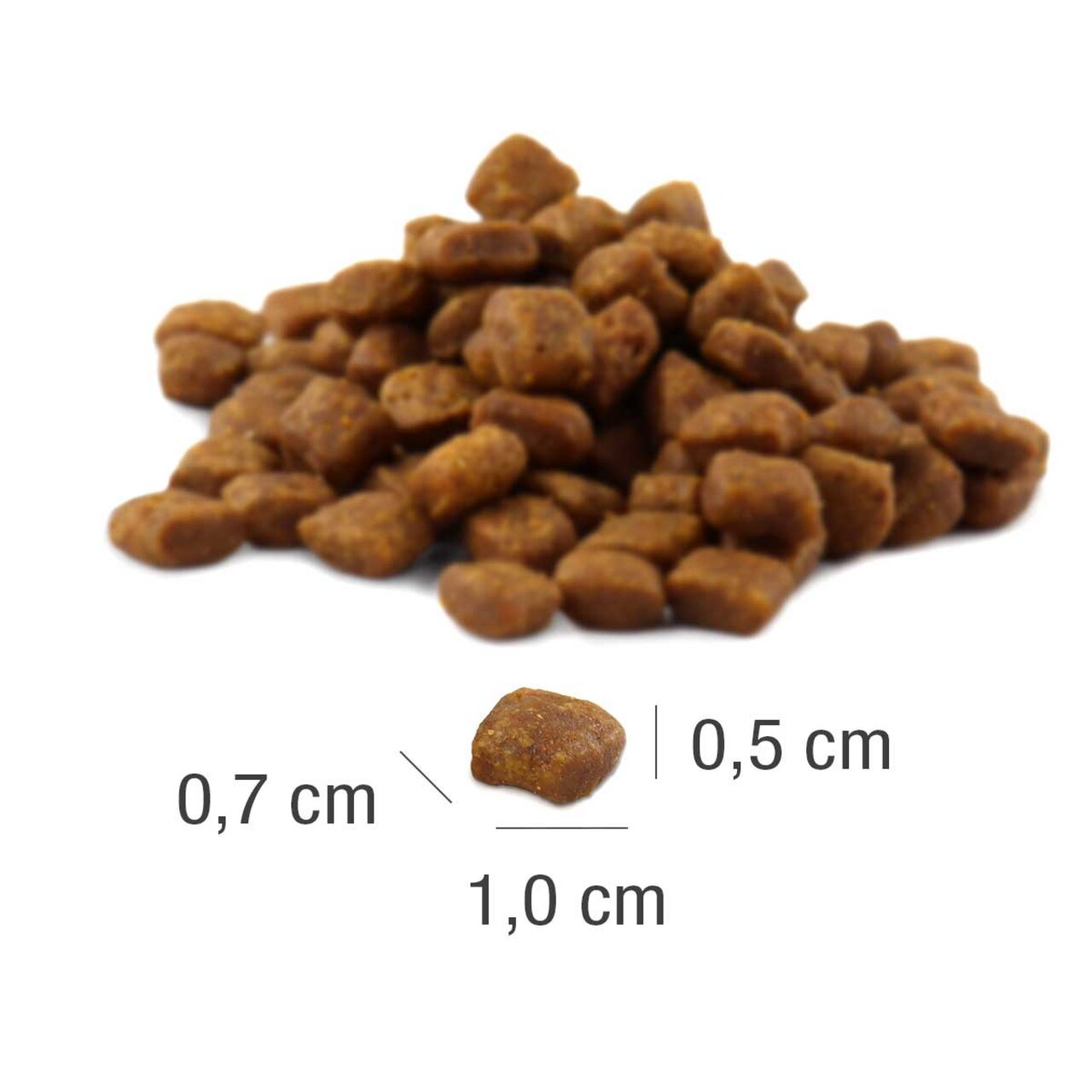 PLATINUM Trockennahrung für Hunde, Geschmacksrichtung Fleisch, kleine Brocken (1 cm), optimale Größe, hochwertige Inhaltsstoffe.