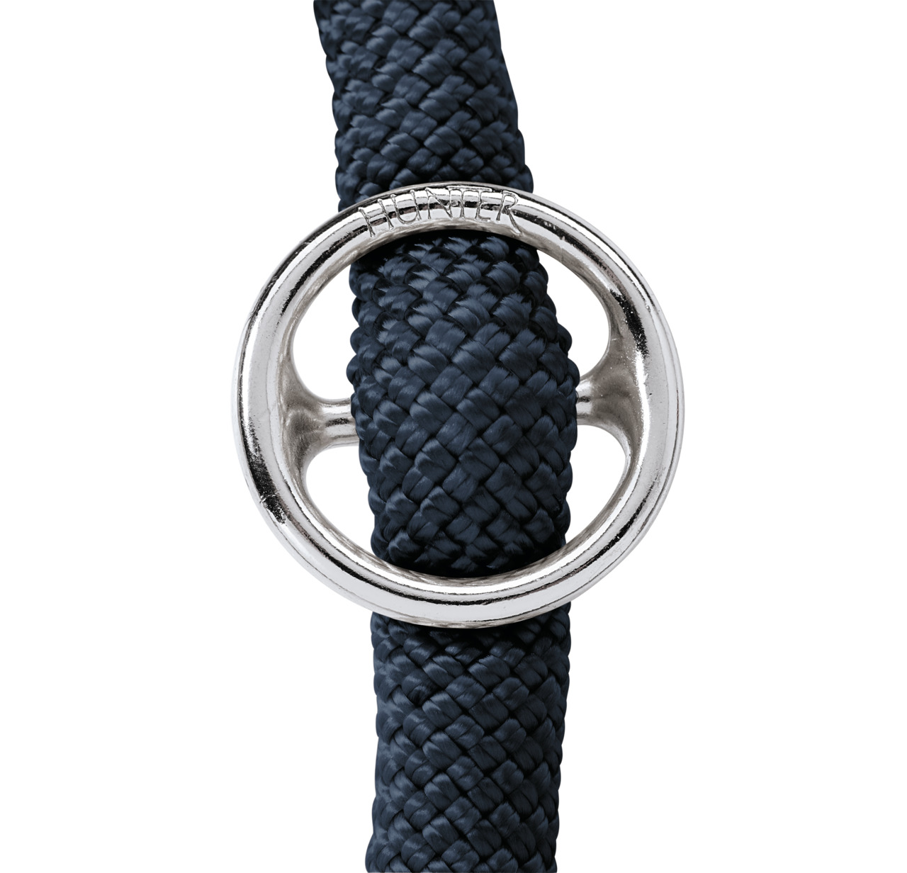 HUNTER Hundehalsband, Nylon, dunkelblau, mit Metallring (HUNTER-Logo), langlebig, stilvoll, für Hunde.