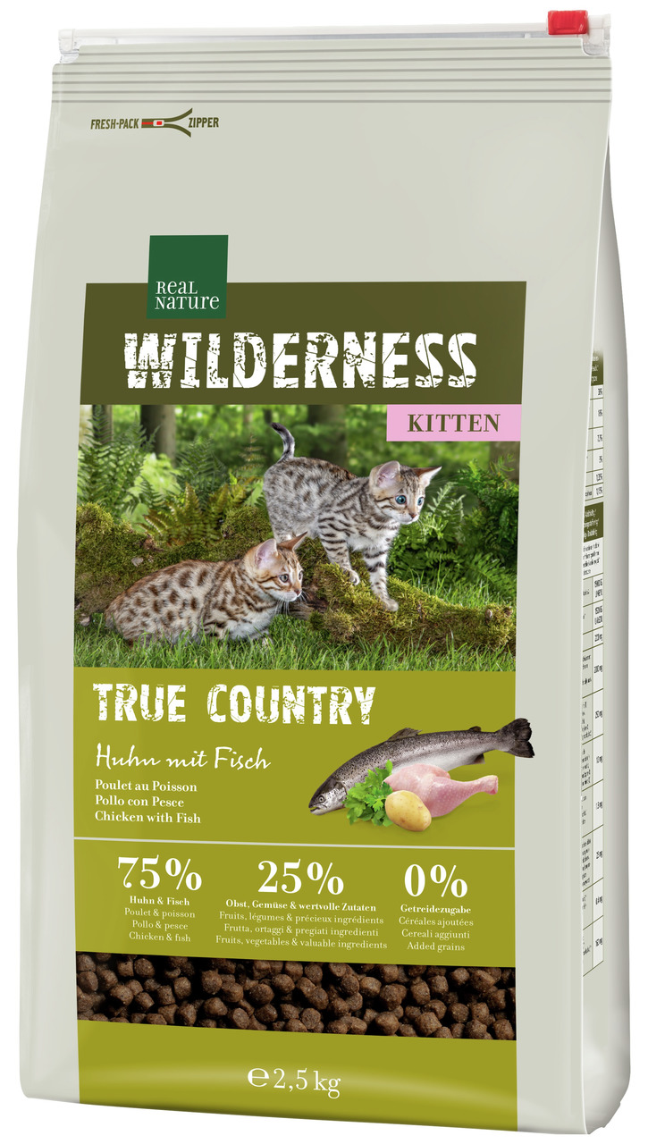 REAL NATURE Wilderness True Country Kitten Huhn und Fisch 2,5 kg