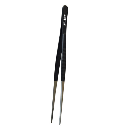 HOBBY Präzisionspinzette, 30 cm, für Aquaristik-Terraristik, Metall, rutschfester Griff, ideal für Fütterung & Pflanzenpflege.