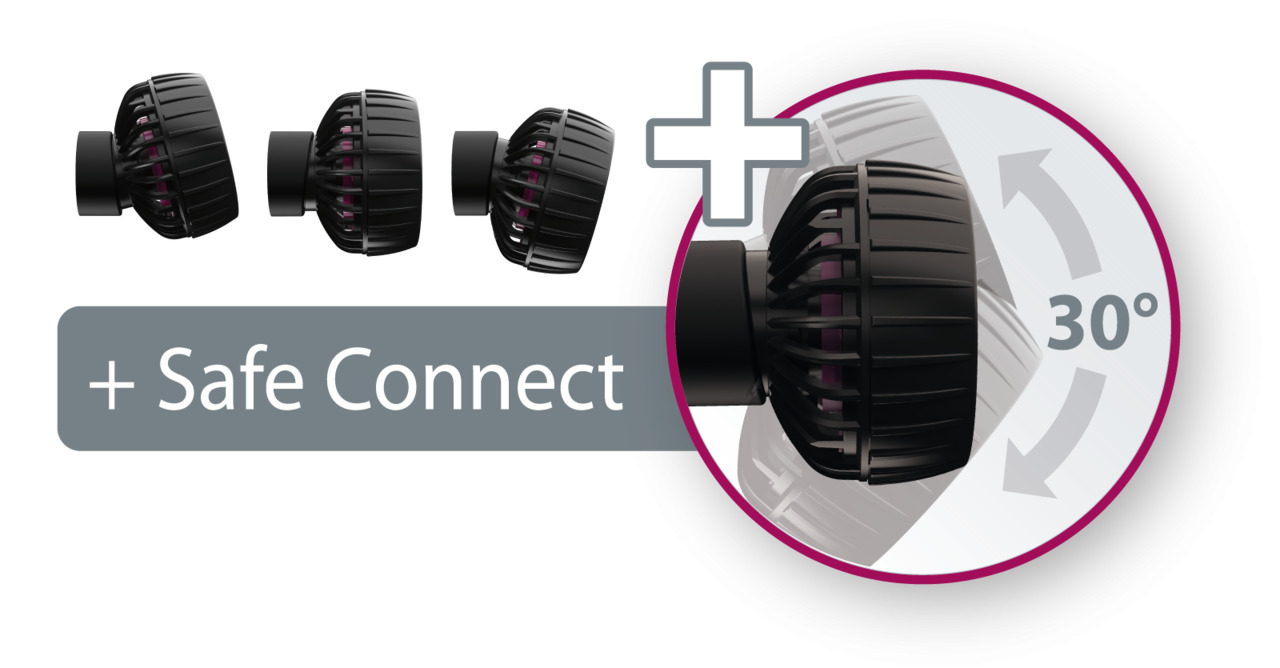 Aqua Medic EcoDrift 4.2 Strömungspumpe, für Süß--Meerwasseraquarien, Schwarz, Safe-Connect, 30° flexibel, optimale Wasserzirkulation.