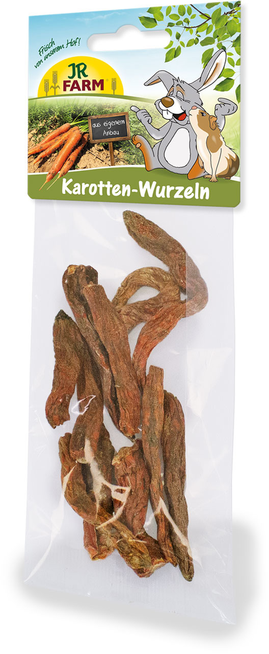 JR FARM Karotten-Wurzeln, 200 g, für Kaninchen & Meerschweinchen, aus eigenem Anbau, natürliche & gesunde Knabberei.