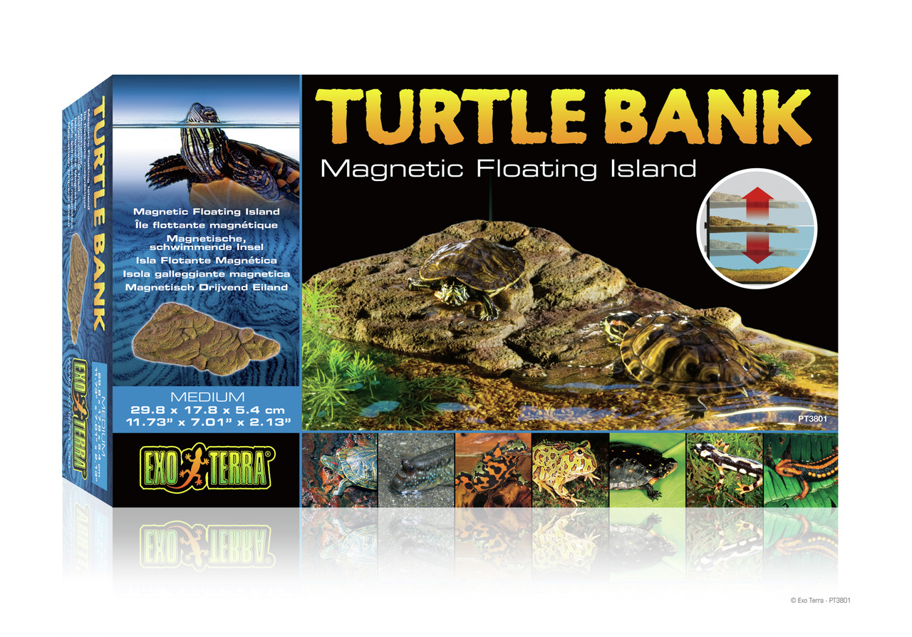 Exo Terra Turtle Bank, schwimmende Insel für Wasserschildkröten, Medium (29,8x17,8x5,4cm), natürliche Sonnenfläche, wasserstandsanpassend.