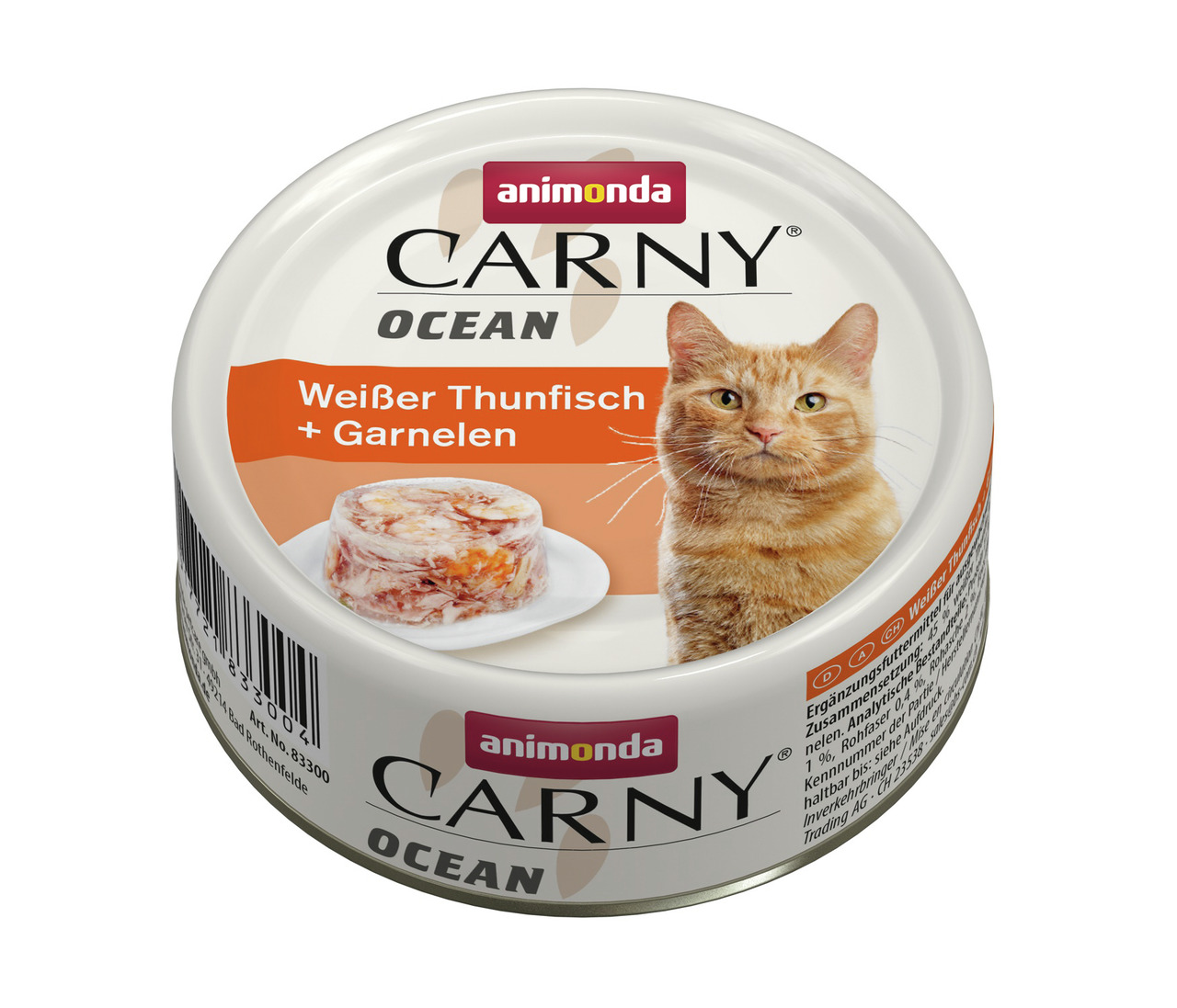 animonda Carny Ocean Katzenfutter, Weißer Thunfisch & Garnelen, 80 g, für Katzen, hochwertige Zutaten, lecker & gesund.