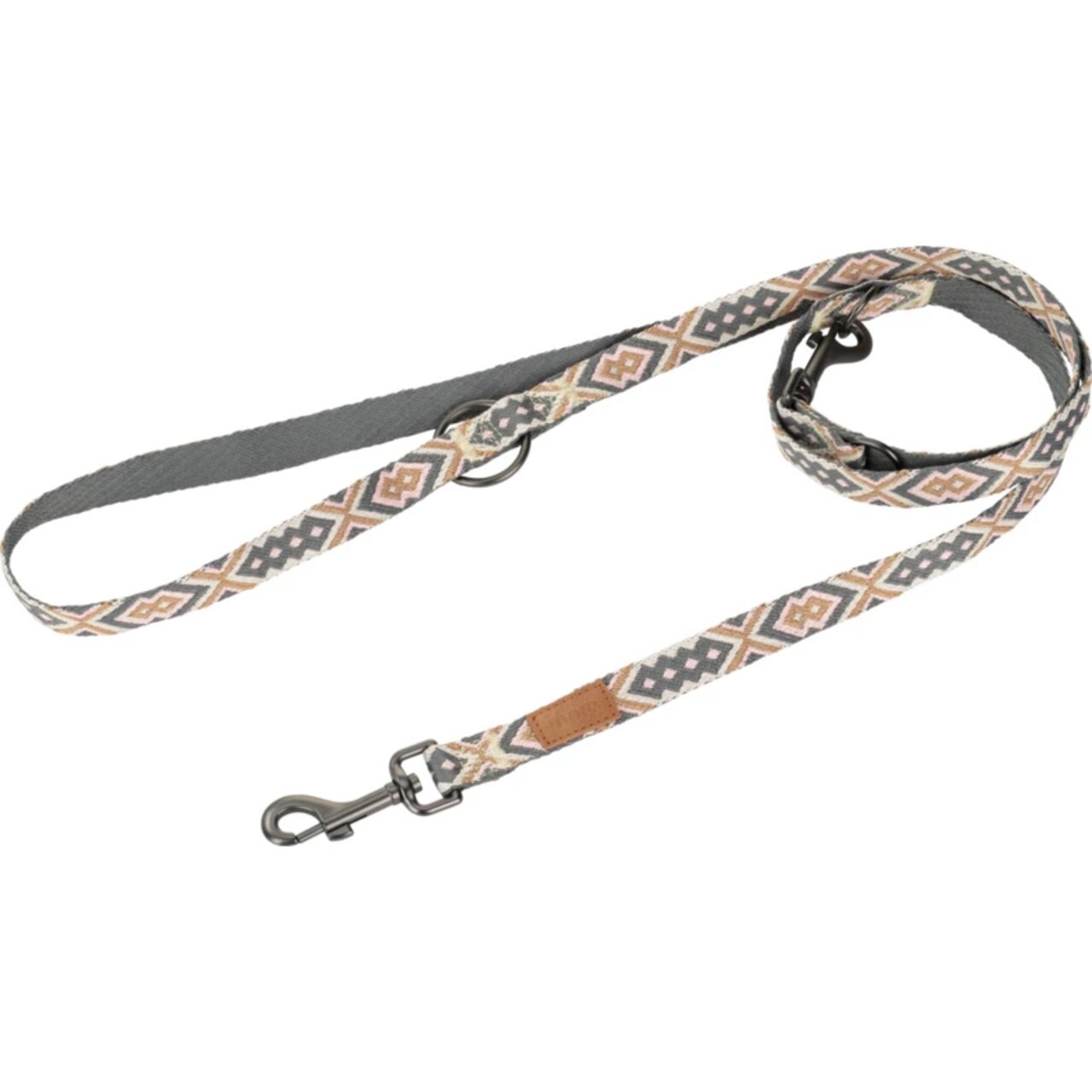 Hundeleine von MORE im Ethno-Muster, Zielgruppe: Hunde, Länge ca. 1,2 m, mit robustem Karabinerhaken, ideal für Spaziergänge.