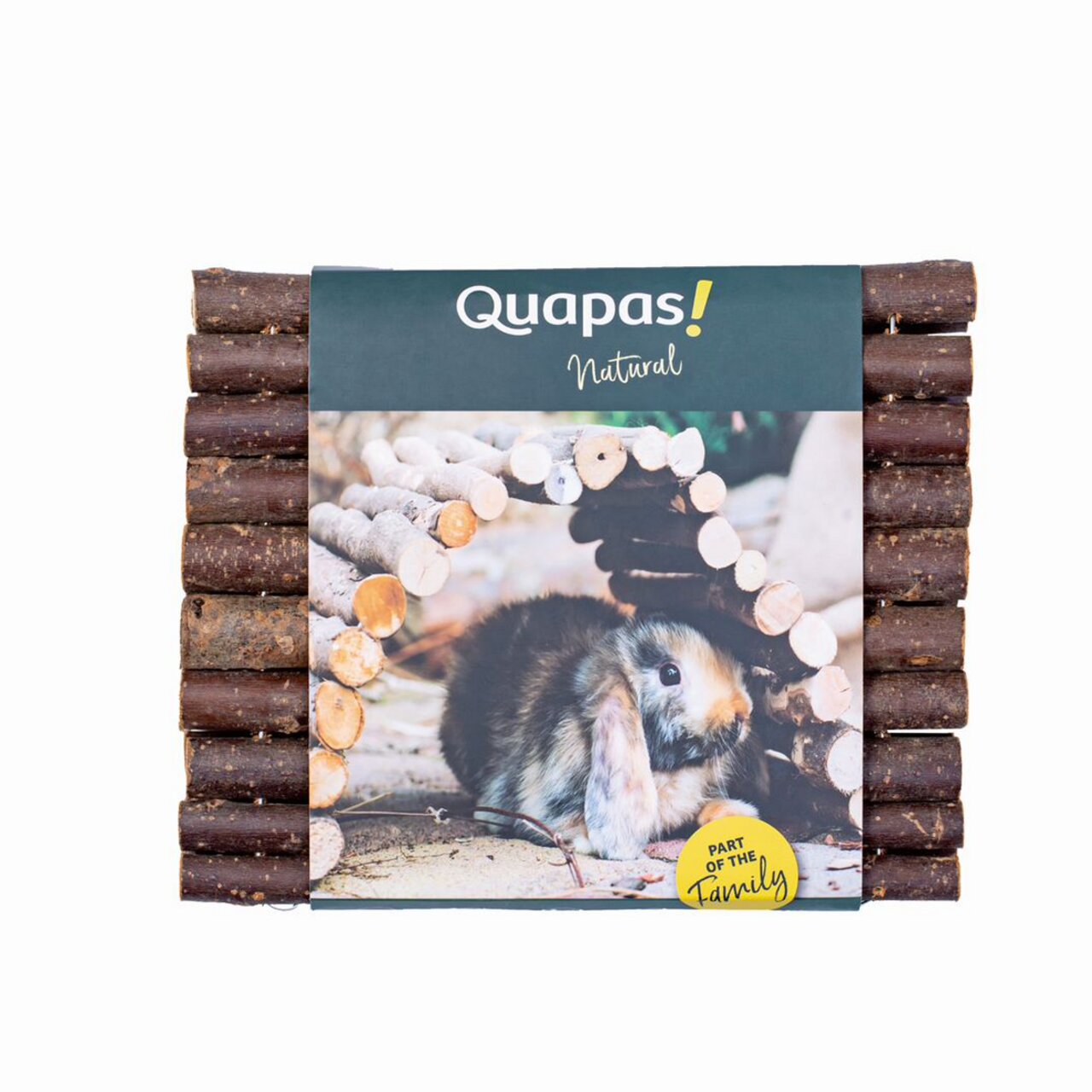 Quapas! Natural: Natürliches Kauspielzeug für Kleintiere (Kaninchen), aus Holzstäben, flexibler Tunnel, "Part of the Family".