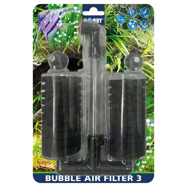 HOBBY Bubble Air Filter 3: Schwammfilter für Süß-/Meerwasseraquarien (40-80L), ideal für Garnelen, Jungfische & empfindl. Bewohner.