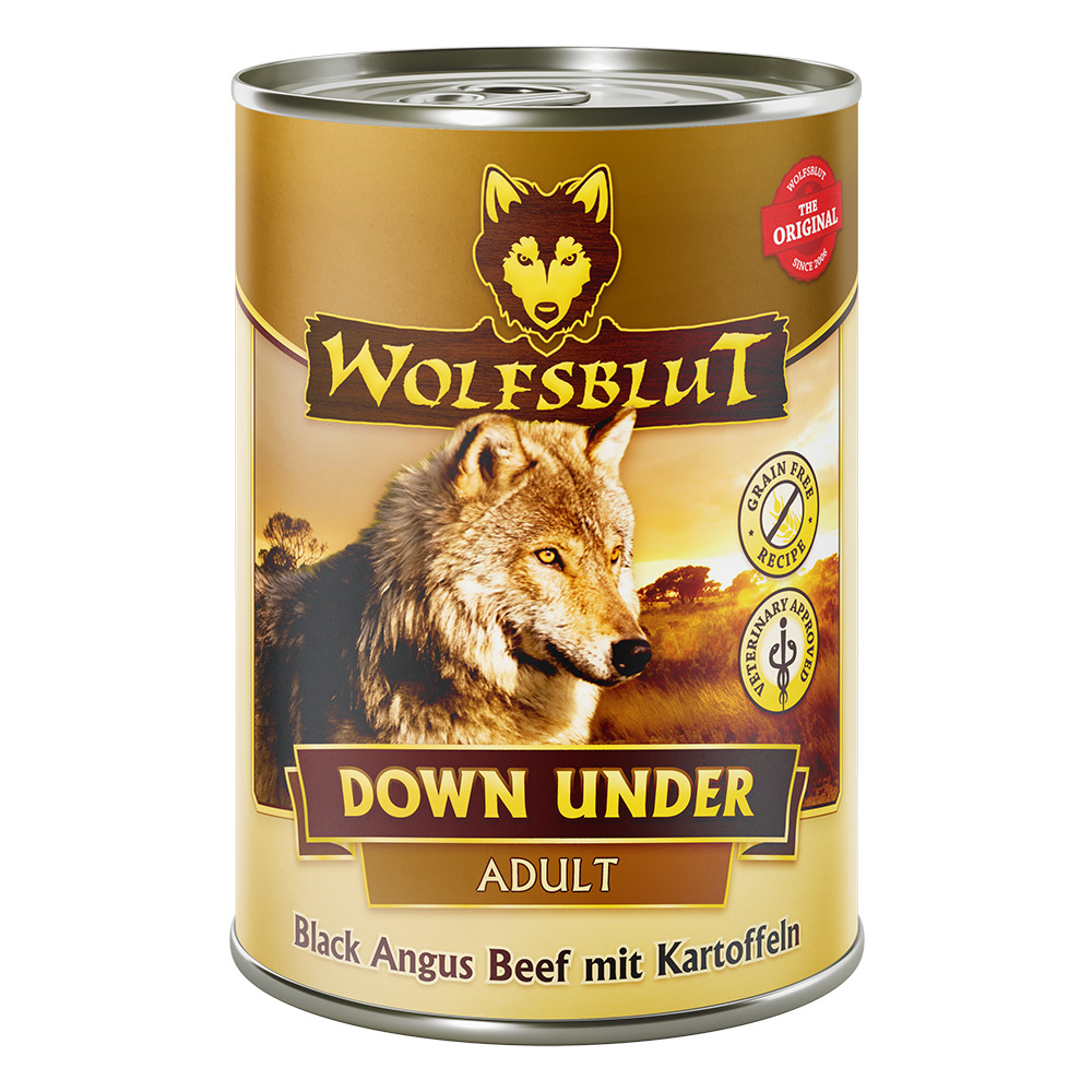 Wolfsblut Down Under Adult, für ausgewachsene Hunde, Black Angus Beef & Kartoffeln, getreidefrei, tierärztlich empfohlen.