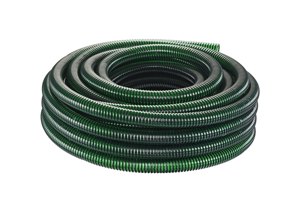 Oase Spiralschlauch, grün, robust u. langlebig, für Teich--Gartenbewässerung, ideal f. Wassertransport, verstärkte Spiralstruktur.