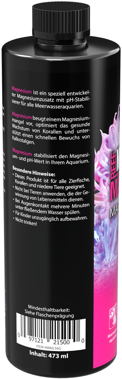MICROBE-LIFT Reef Magnesium, 473 ml, Magnesiumzusatz für Meerwasseraquarien, stabilisiert Mg/pH, fördert Korallenwachstum & Kalkalgen.