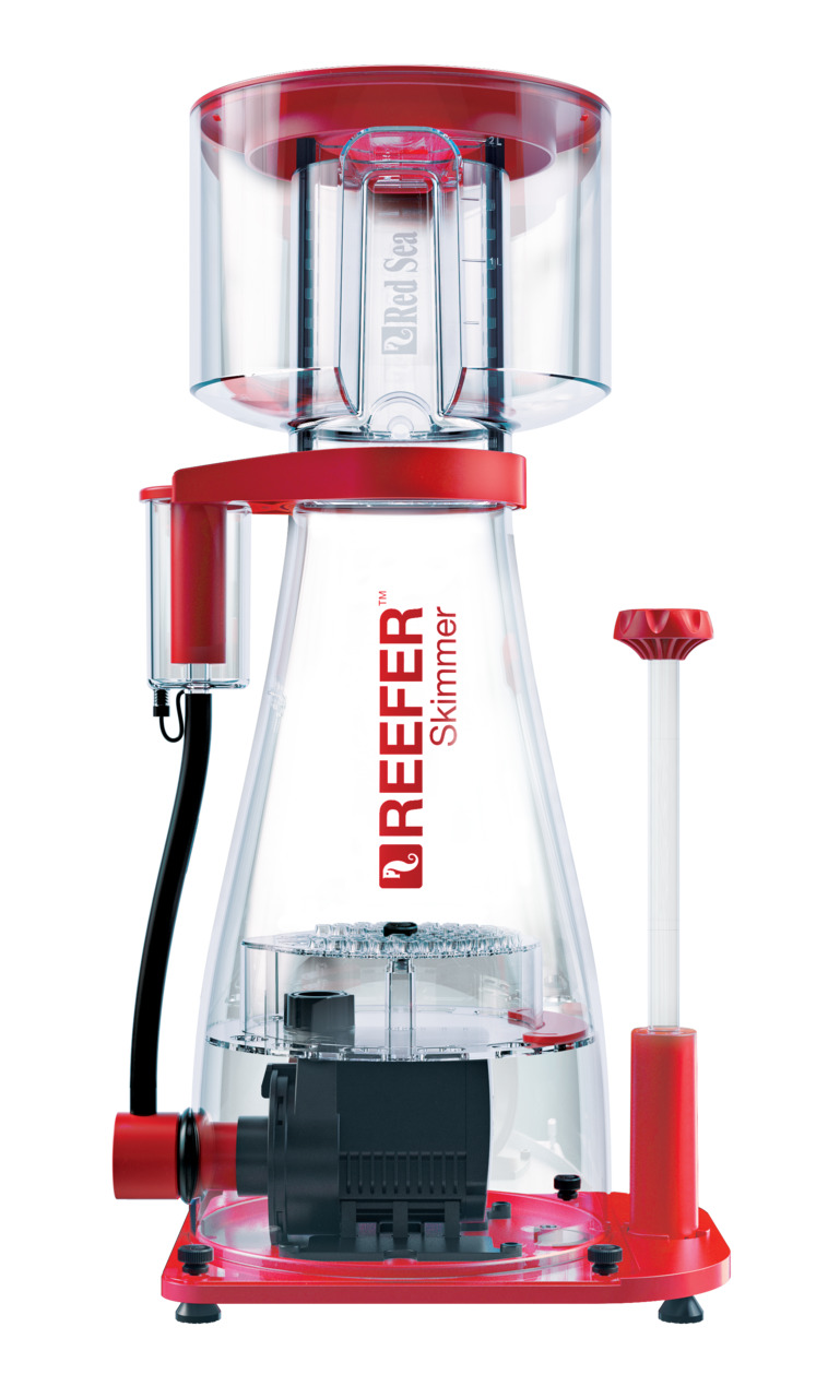 Red Sea Reefer Skimmer 300: Eiweißabschäumer für Meerwasseraquarien bis 300 l, mit starker Pumpe & präziser Einstellung, rot/transparent.